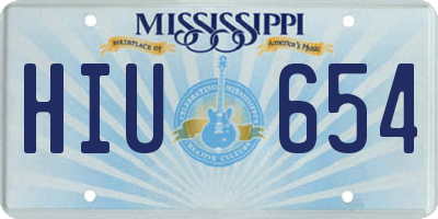 MS license plate HIU654