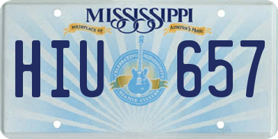 MS license plate HIU657