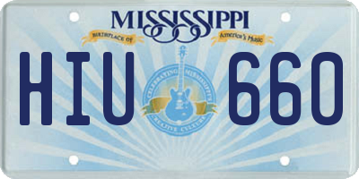 MS license plate HIU660