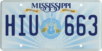 MS license plate HIU663