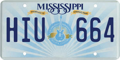 MS license plate HIU664