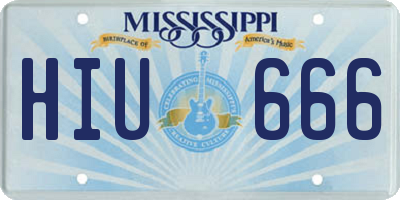MS license plate HIU666