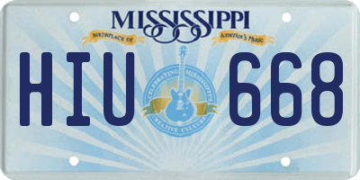 MS license plate HIU668