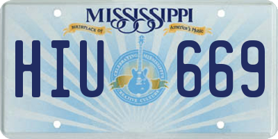 MS license plate HIU669