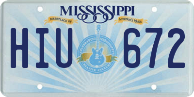MS license plate HIU672