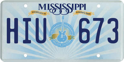 MS license plate HIU673
