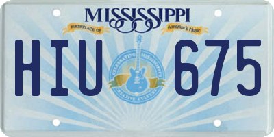 MS license plate HIU675