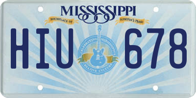 MS license plate HIU678