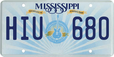 MS license plate HIU680