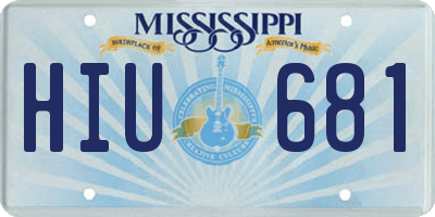 MS license plate HIU681