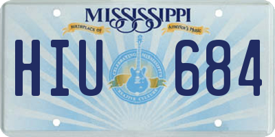 MS license plate HIU684