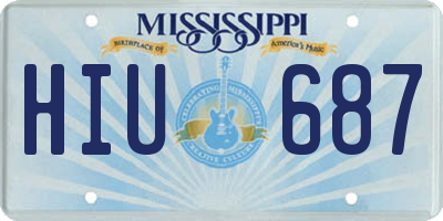 MS license plate HIU687