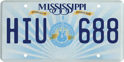 MS license plate HIU688