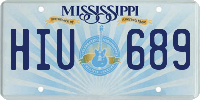 MS license plate HIU689