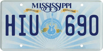 MS license plate HIU690