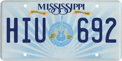 MS license plate HIU692