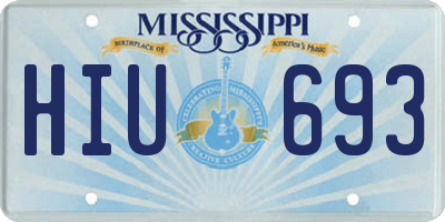 MS license plate HIU693