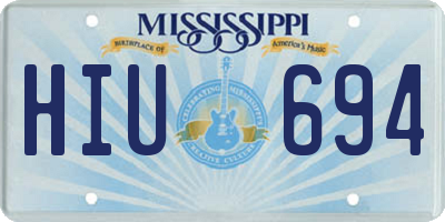 MS license plate HIU694