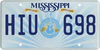 MS license plate HIU698