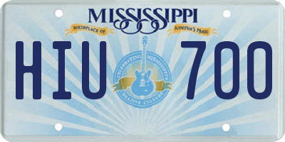 MS license plate HIU700