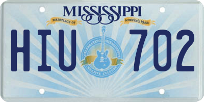 MS license plate HIU702