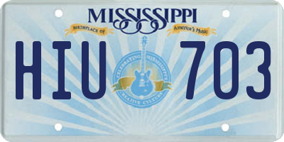 MS license plate HIU703