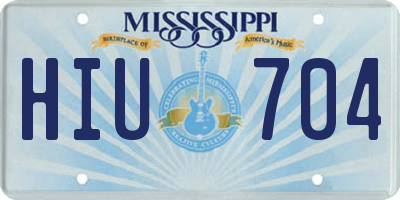 MS license plate HIU704