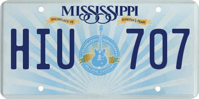 MS license plate HIU707