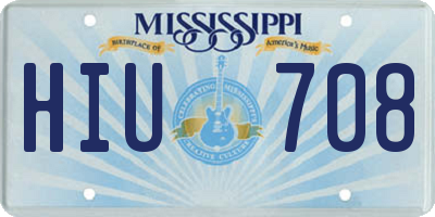 MS license plate HIU708