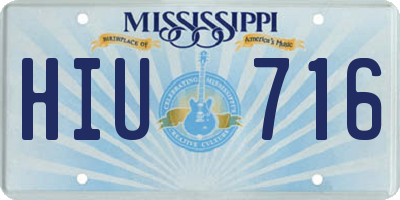 MS license plate HIU716