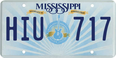 MS license plate HIU717