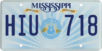 MS license plate HIU718