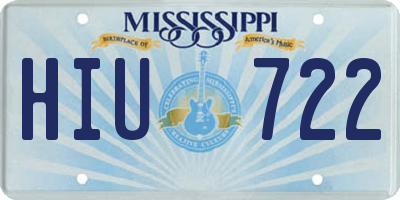 MS license plate HIU722
