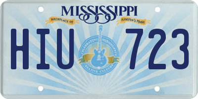 MS license plate HIU723