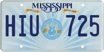 MS license plate HIU725