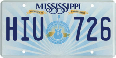 MS license plate HIU726