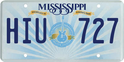 MS license plate HIU727