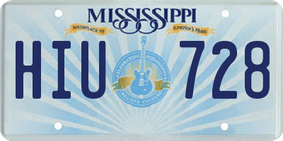 MS license plate HIU728