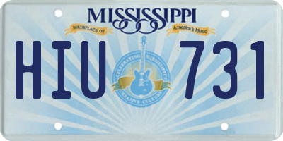 MS license plate HIU731