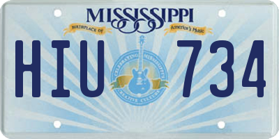 MS license plate HIU734