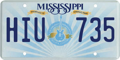 MS license plate HIU735