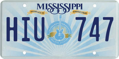 MS license plate HIU747