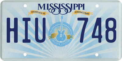MS license plate HIU748