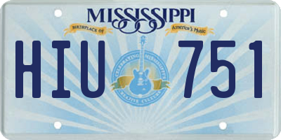 MS license plate HIU751