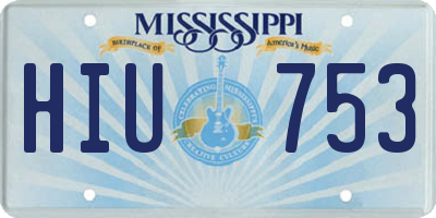 MS license plate HIU753