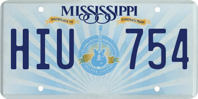 MS license plate HIU754