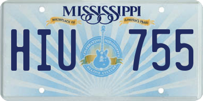 MS license plate HIU755
