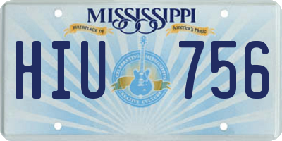 MS license plate HIU756