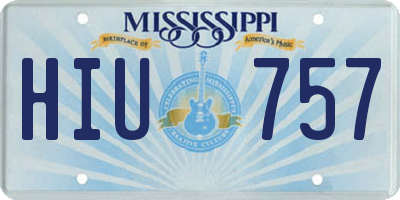 MS license plate HIU757