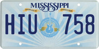 MS license plate HIU758